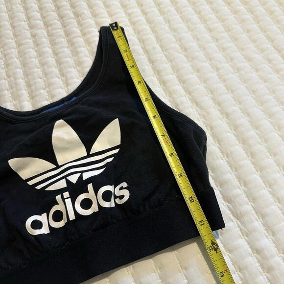 Adidas Sports Bra Black White Logo Sleeveless Workout Top No Lining Sz S Small - Picture 4 of 12